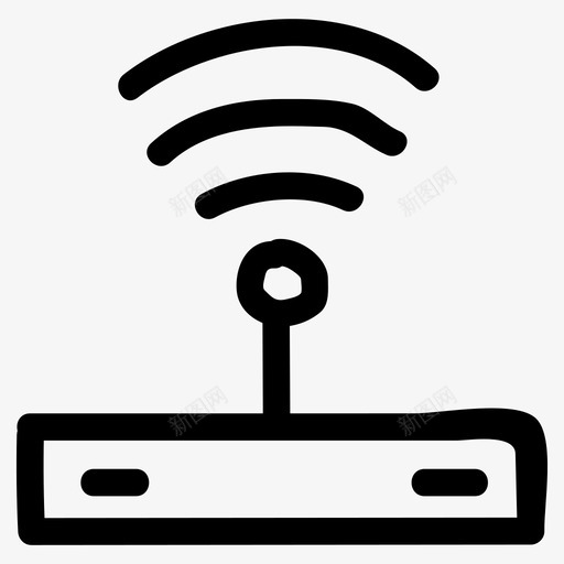 wifi连接互联网图标svg_新图网 https://ixintu.com wifi 互联网 信号 多媒体手绘 无线 路由器 连接