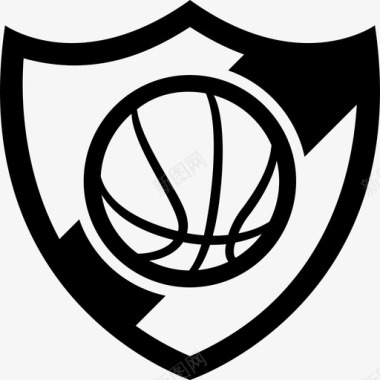 篮球盾徽章纹章图标图标