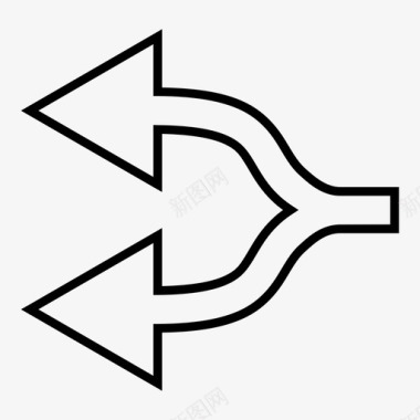 左连接箭头选择拆分图标图标