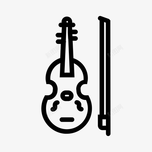 小提琴古典乐器图标svg_新图网 https://ixintu.com 乐器 古典 声音 小提琴 音乐