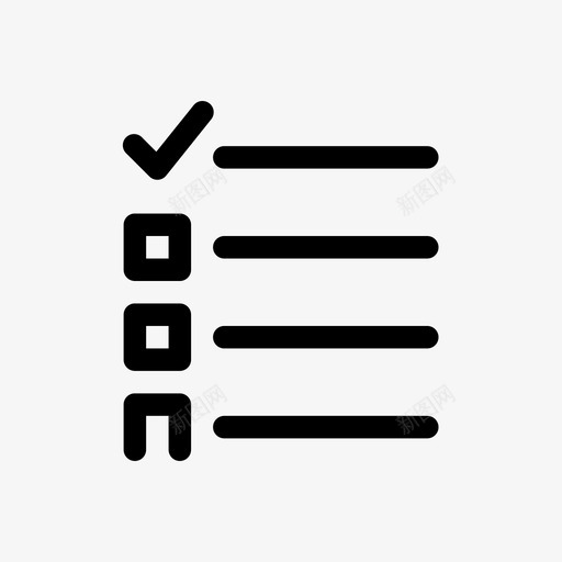 检查表索引项目图标svg_新图网 https://ixintu.com 业务粗体 检查表 索引 菜单列表 选择 项目