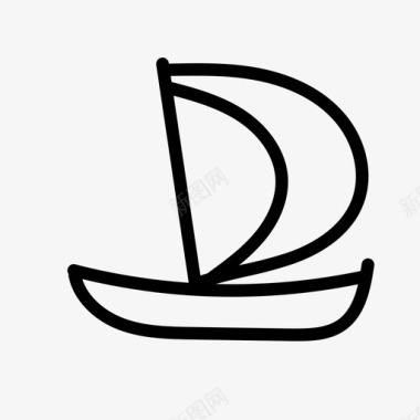 帆船划桨船船图标图标