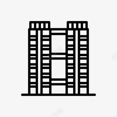 建筑公寓摩天大楼图标图标