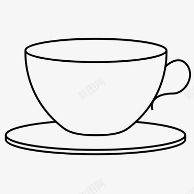 空杯饮料茶或咖啡图标图标