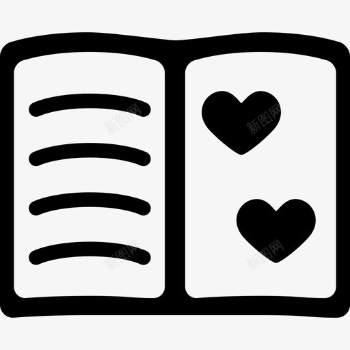 有心形符号的笔记本做我的情人图标svg_新图网 https://ixintu.com 做我的情人 有心形 符号的笔记本
