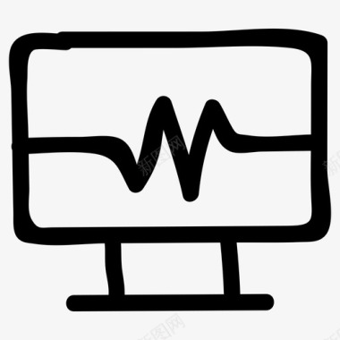 电脑健康心跳图标图标