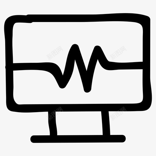 电脑健康心跳图标svg_新图网 https://ixintu.com 健康 医疗 屏幕 心跳 牙科手绘 电脑 监视器