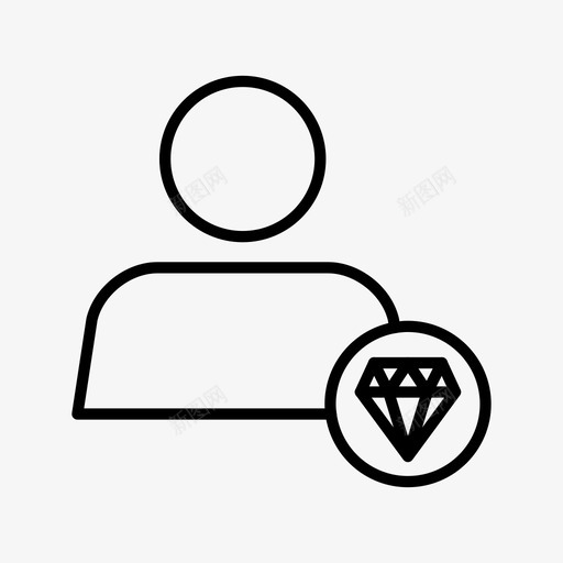 钻石用户珠宝商个人资料图标svg_新图网 https://ixintu.com 个人资料 珠宝商 财富 钻石用户