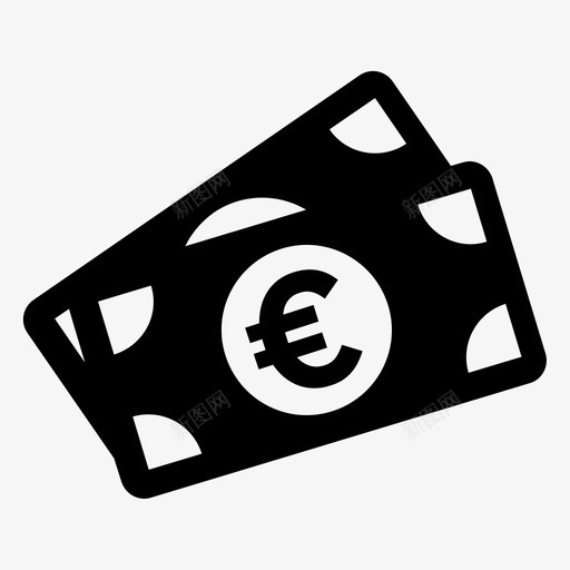 两张欧元钞票现金货币图标svg_新图网 https://ixintu.com 两张欧元钞票 欧洲 现金 货币