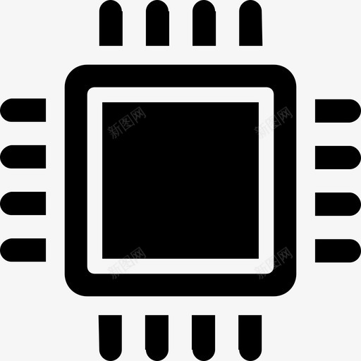 处理器芯片电路图标svg_新图网 https://ixintu.com 主板 处理器 微处理器 电路 科技字形图标集 芯片