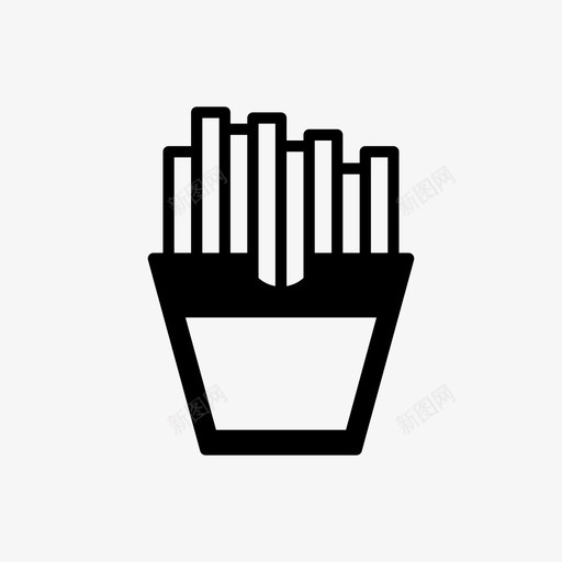 炸薯条食品美式图标svg_新图网 https://ixintu.com 炸薯条 美式 食品
