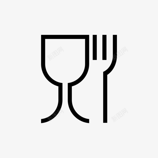 食物叉子玻璃杯图标svg_新图网 https://ixintu.com 叉子 玻璃杯 酒杯 食物