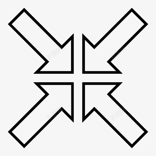 集合点箭头折叠图标svg_新图网 https://ixintu.com 压缩 折叠 箭头 箭头轮廓 调整大小 集合点