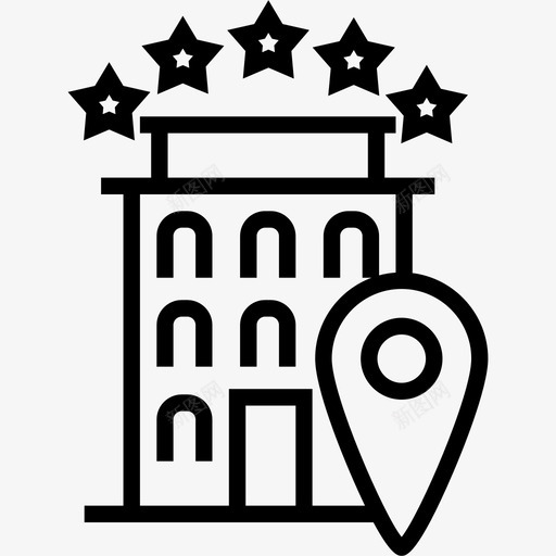 酒店建筑宾馆图标svg_新图网 https://ixintu.com 地图标记 宾馆 建筑 旅游 酒店 酒店等级