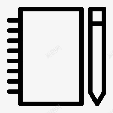 笔记本和铅笔编辑记事本图标图标