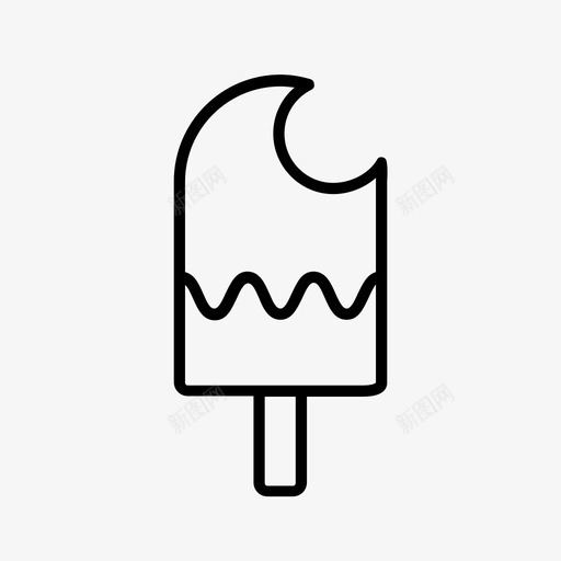 冰棍咬冰淇淋图标svg_新图网 https://ixintu.com 冰棍 冰淇淋 咬