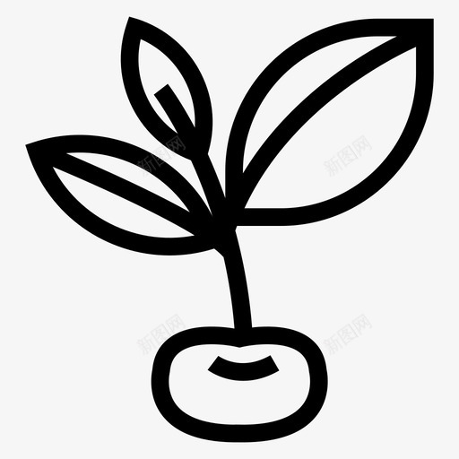 植物生态叶图标svg_新图网 https://ixintu.com 叶 园艺线图标 夏 植物 生态 苗