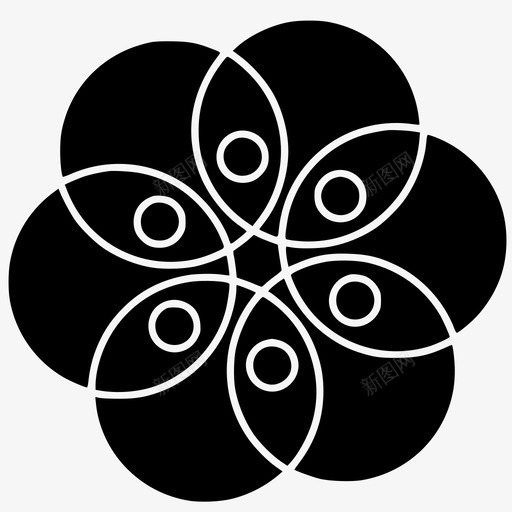 花抽象圆形图标svg_新图网 https://ixintu.com 圆形 形状 抽象 植物 自然 花