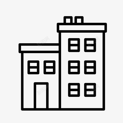 公寓大楼贫民区图标svg_新图网 https://ixintu.com 公寓 办公室 大楼 贫民区