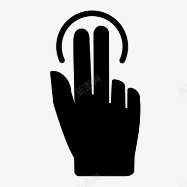 两个手指轻拍手势互动图标图标