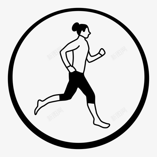 跑步女性赤脚有氧运动图标svg_新图网 https://ixintu.com 健身 有氧运动 赤脚 跑步 跑步女性 锻炼