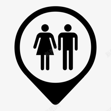夫妇男人地图针图标图标