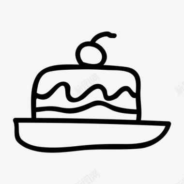 蛋糕烘焙食品樱桃图标图标