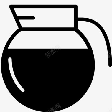 咖啡壶早餐咖啡厅图标图标