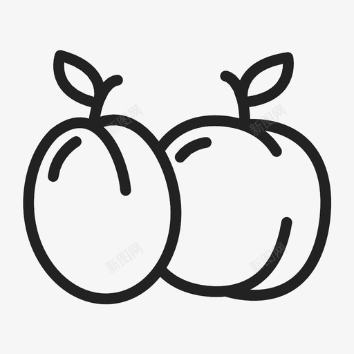 李子和桃子杏子水果图标svg_新图网 https://ixintu.com 李子和桃子 杏子 水果