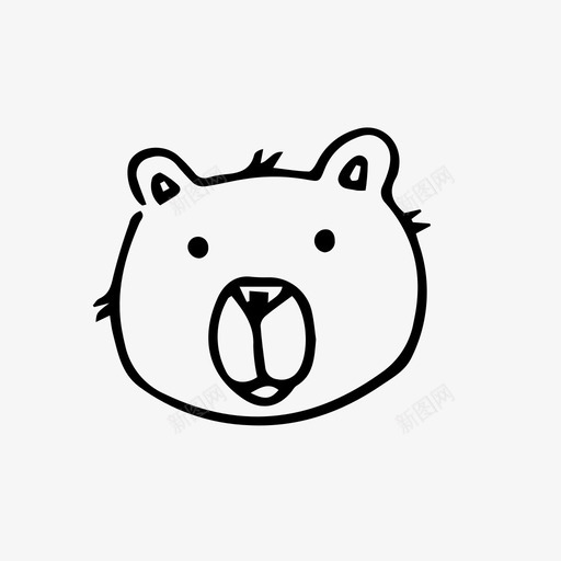 獾熊涂鸦图标svg_新图网 https://ixintu.com 涂鸦 熊 獾 野生动物 野营涂鸦