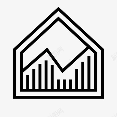 房地产分析图表增长图标图标