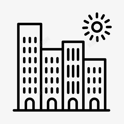建筑物城市商业图标svg_新图网 https://ixintu.com 商业 城市 城镇 建筑物 港口