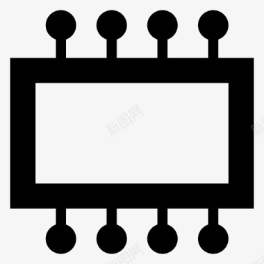 微芯片计算机cpu图标图标