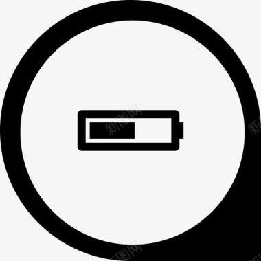 电池高圆圈中的图标图标