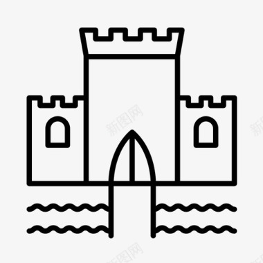 城堡国王中世纪图标图标