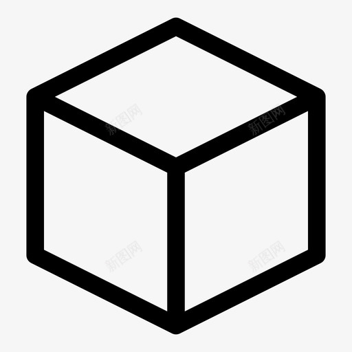 立方体盒子形状图标svg_新图网 https://ixintu.com 形状 盒子 立方体 纯线条