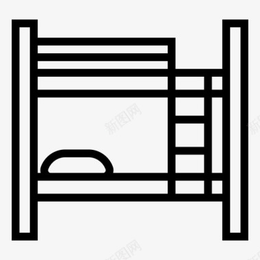 双层床卧室宿舍图标图标