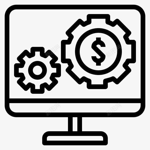 金融服务计算机在线图标svg_新图网 https://ixintu.com 在线 系统 计算机 金融 金融服务