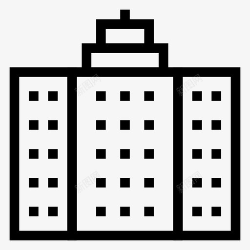 建筑住宅酒店图标svg_新图网 https://ixintu.com 住宅 办公室 建筑 搜索引擎优化营销线图标第一卷 酒店