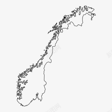 挪威地图欧洲北部图标图标