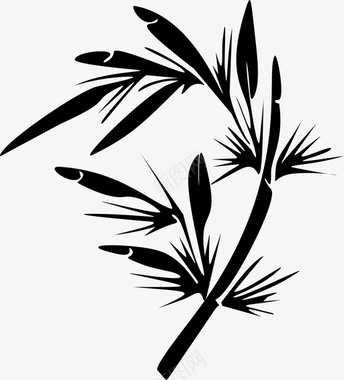 竹子竹叶自然图标图标