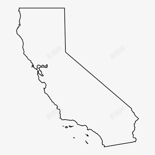 加利福尼亚地图美国轮廓图图标svg_新图网 https://ixintu.com 加利福尼亚地图 美国 轮廓图