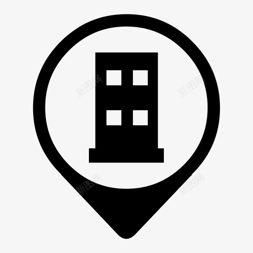 酒店地图针地图元素图标svg_新图网 https://ixintu.com 地图元素 地图针 酒店