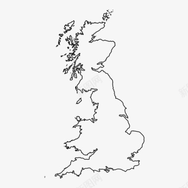 英国地图欧洲轮廓图图标图标