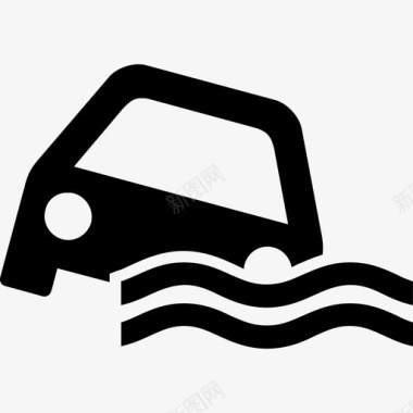 洪水风险运输车祸图标图标