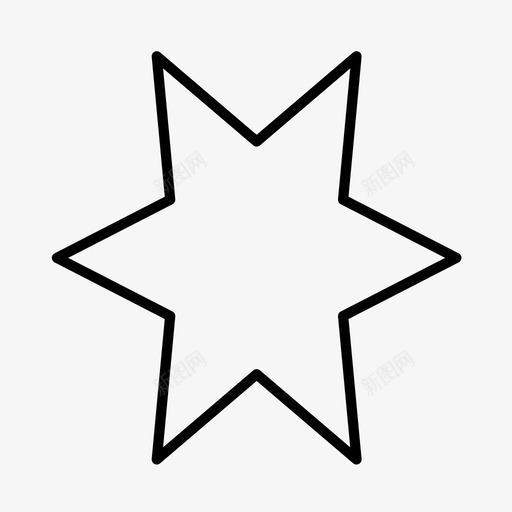 星形二维几何图标svg_新图网 https://ixintu.com 二维 几何 形状 星形