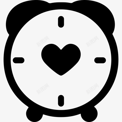 带着心的钟符号做我的情人图标svg_新图网 https://ixintu.com 做我的情人 带着心的钟 符号