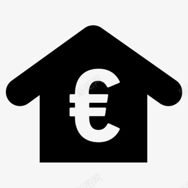 住房购买欧元图标图标