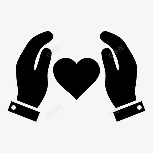 爱的手礼物心图标svg_新图网 https://ixintu.com 帮助 心 情人节庆祝 支持 爱关心 爱的手 礼物