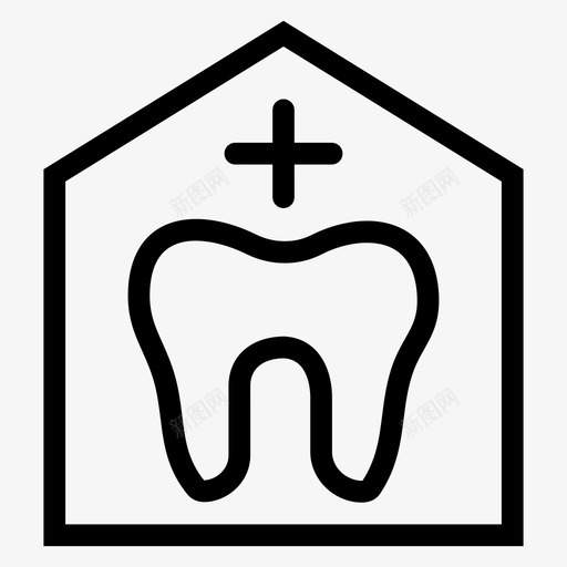 牙齿诊所牙医图标svg_新图网 https://ixintu.com 健康 医院 实验室 牙医 牙科线图标 牙齿 诊所